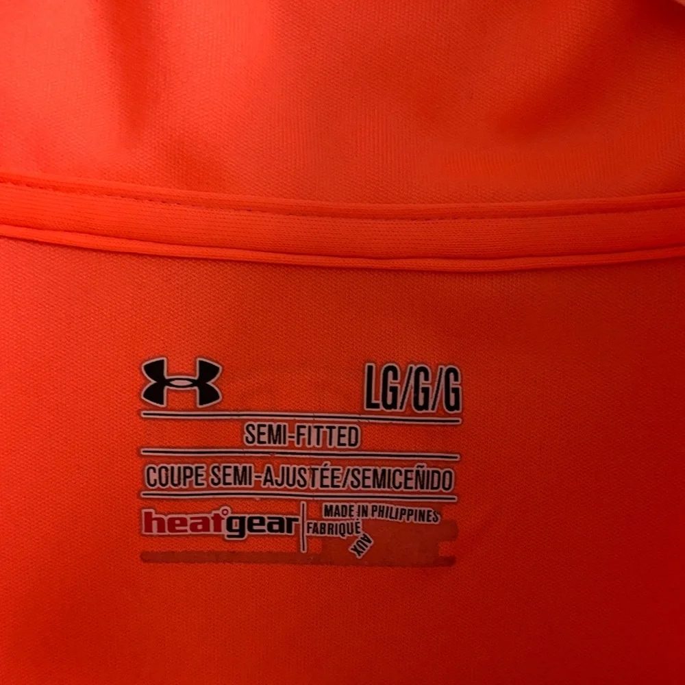 Under Armour Women's Neon Coral Long-Sleeve Quarter Zip - Picture 4 of 5